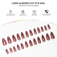 Ongles artificiels AIERFEI en gel souple, forme amande longue, luxe, 24 pièces, logo personnalisé acceptable, haute qualité pour femmes, design luxueux