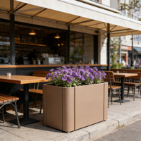 Jardinière carrée sur mesure en métal galvanisé, grande taille, pour extérieur et intérieur, écologique, avec revêtement en poudre personnalisé, pour jardin et fleurs