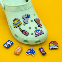 OLICOM Australie Nouvelle-Zélande Décorations de chaussures Breloques pour sabots avec boucle à bouton Breloques de créateur en caoutchouc PVC Breloques de chaussures personnalisées
