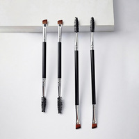 Ensemble de brosses à cils à sourcils angulaires à double extrémité professionnelle transfrontalière