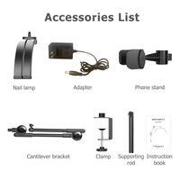 Lampe à pince de bureau à LED Lumière demi-lune pour extensions de cils, vernis à ongles et tatouage pour lampe de remplissage photographique F550B