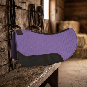 Tapis de selle rose en cuir de vachette pour l'équitation western, avec doublure polycoton, extérieur en coton et rembourrage en laine pour l'équitation - Product Image 2