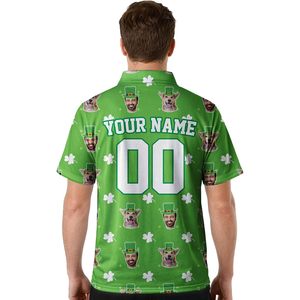 Polo personnalisé pour la Saint-Patrick pour hommes, manches courtes, nom personnalisé, design drôle irlandais, jersey en coton - Product Image 4
