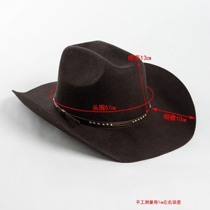 OEM Quality Vintage Lady Wide Brim <b>Western</b> Cowgirl <b>Hats</b> 100% Wool Wholesale Custom Felt Cowboy <b>Hat</b> D-048 - Product Image 4