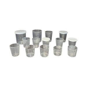 Tazas Medidoras de Plástico O'Kayme de 30ml, 50ml y 100ml con Tapas, Vasos Graduados Transparentes para Uso en Laboratorio o Cocina - Product Image 3