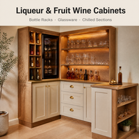 Système d'armoires de base pour escalier en colimaçon GOLDEN HOME, meuble à vin moderne sur mesure |   Refroidisseur à vin intégré avec étagères à bouteilles rétroéclairées par LED |