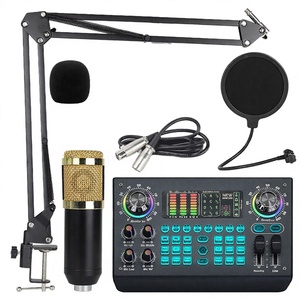 Micrófono de Condensador Cardioide Profesional BM800 C100, Tarjeta de Sonido XLR, Cancelación de Ruido, Iluminación RGB, Alta Sensibilidad, Ligero - Product Image 3