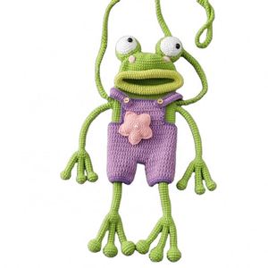 Customizable Crochet Frog Crossbody Phone Bag Cute Cartoon Artificial Style Crochet Bag - Product Image 3