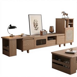 Ensemble de meubles en bois multifonctionnel pour la maison, petit appartement, auberge, co-habitation, hôtel, meuble <span class=keywords><strong>TV</strong></span> moderne avec tiroirs - Product Image 2