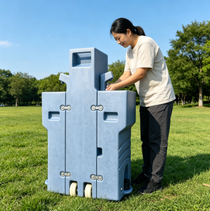 Station <span class=keywords><strong>de</strong></span> lavage des mains portable, autonome, extérieure, en HDPE, écologique, durable, pour maisons conteneurs - Product Image 1