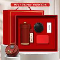 Coffret cadeau d'entreprise haut de gamme Mug + haut-parleur Bluetooth + batterie externe Logo personnalisé Articles de réunion Coffret cadeau d'affaires de luxe