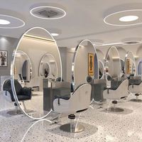 Nouveau Fauteuil de Salon et Miroir 2024, Fauteuil de Barbier Inclinable, Chaise de Coiffure Ajustable, Mobilier de Salon de Coiffure