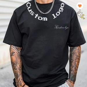 305g Custom Embroidery logo Men's Heavyweight 100% Cotton <strong>T</strong>-<strong>shirts</strong> Streetwear Drop Shoulder Oversized <strong>t</strong> <strong>Shirt</strong> for Men <strong>Teenager</strong> - Product Image 5