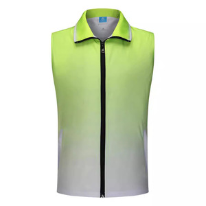 Chaleco con Cremallera Degradado, Uniforme de Trabajo Personalizado con Logotipo Impreso, Ropa Promocional para Voluntarios, Ribete en Contraste, Tela Delgada - Product Image 2