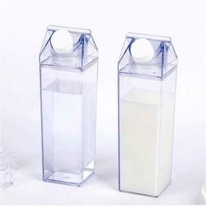 500Ml Clear Plastic Water <b>Bottle</b> Square Fresh <b>Milk</b> <b>Bottle</b> Juice Drinking <b>Bottle</b> <b>With</b> Screw Lid - Product Image 2