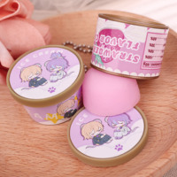 Porte-clés souple et durable, personnalisable, parfum vanille, style dessin animé, pour promotion, avec breloque amovible, effet pudding crème glacée compressible