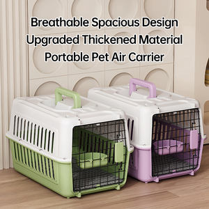 Transportín de Plástico Pequeño para Mascotas con Puerta de Alambre de Hierro, Transpirable, para Gatos y Perros Pequeños - Product Image 3