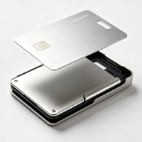 Dompet Pria Minimalis Logam Anti-RFID Kelas Atas, Tempat Kartu Aluminium Ultra Tipis, Dompet Kartu Kredit Bisnis Anti-Pencurian