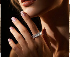 Bague d'éternité en argent sterling S925 avec moissanite taille baguette pour femme, luxueuse, empilable, pour banquets, bague de doigt pour dames - Product Image 6