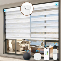 Persianas Zebra Motorizadas con Wifi Alexa, Sin Necesidad de Taladrar, Control Remoto de Google, Persianas Enrollables Zebra para Ventanas de Hoteles y Oficinas