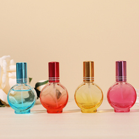 Flacon pulvérisateur de parfum en verre dégradé de 15 ml avec capuchon métallique coloré, rechargeable, portable pour les voyages et l'emballage d'échantillons