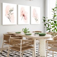 HAOWAI OEM/ODM aquarelle rose fleur plante affiche toile peinture décor à la maison personnalisé mur Art paysage Design oeuvre