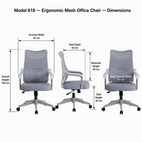 Chaise de bureau ergonomique en maille réglable en hauteur avec support lombaire pour le gaming et le bureau (vente en gros)