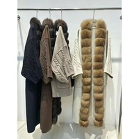 OFTBUY 2026 Manteau long en laine mélangée de luxe pour femme avec col en vraie fourrure de renard, chaud et ample, en cachemire et fourrure