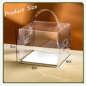 Boîtes à gâteaux transparentes portables de 5 pouces, boîtes carrées en plastique transparentes pour emballer et décorer individuellement les gâteaux - Product Image 3