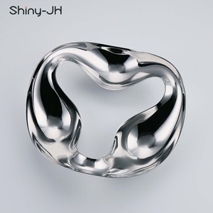 Bandeja Decorativa Moderna de Acero Inoxidable con Diseño Geométrico de Frutas, Color Plateado, para Sala de Estar y Decoración del Hogar - Product Image 4