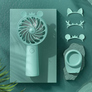 Nuevo Ventilador de Mano Mini con Diseño de Dibujos Animados, Recargable por USB, Portátil, con Soporte de Escritorio para Dormitorio - Product Image 3