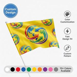 Custom Beaded Hand <b>Flag</b> Mini 15x10cm Hand-Held Stick Decorative Small Country <b>Flags</b> Wholesale Bulk Order - Product Image 1