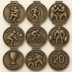 Badminton Sublimable Maker Plain Conqueror Metal Awards Football Rosary Center Baseball Powerlifting Sports Chess Médaille personnalisée - Product Image 5
