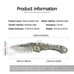 Cuchillo Táctico Personalizable ML T1, Hoja Fija de Acero Inoxidable de Alta Calidad, Funda de Goma para Uso en Exteriores, Incluye Funda, OEM - Product Image 6