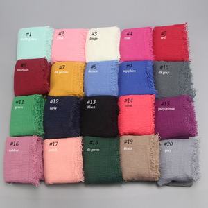 Produk Terlaris Hijab Katun Viscose Syal Gaya Fashion Fantastis Menawan Warna Polos Grosir Hijab Katun Kerut - Product Image 5