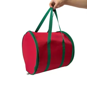 New 2024 Christmas Light Storage Bag With 2.5cm Green Edging Web With Green Zipper