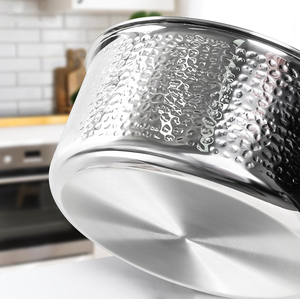 Ensemble de casseroles à lait en acier inoxydable triple couche, 6 pièces, sans revêtement, avec poignées en acier inoxydable, compatible gaz et induction - Product Image 6