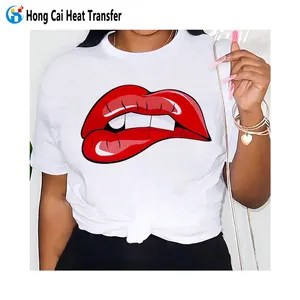 HongCai maglietta personalizzata con stampa personalizzata in cotone di prima classe con Logo personalizzato