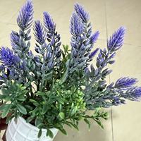 Mini Bonsaï de Lavande en Pot, Plante Artificielle en Plastique PE, Décoration de Jardin, Ornement Intérieur/Extérieur pour la Maison