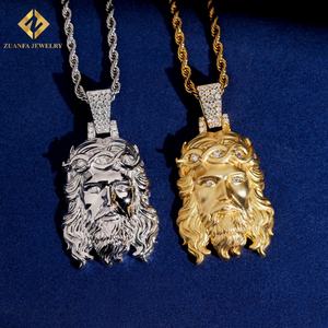 Vente flash, pendentif en moissanite VVS1 tendance, plaqué or pour homme, pendentif en argent 925, moissanite glacée, testeur de diamant avec GRA - Product Image 5