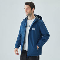 Logo de l'entreprise personnalisé manteau de randonnée coupe-vent à capuche extérieur imperméable polaire softshell hommes vestes d'hiver uniforme
