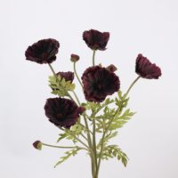 Fleurs de pavot décoratives de haute qualité en PU, toucher réaliste, orange, blanc, violet, pour la décoration de la maison et des mariages
