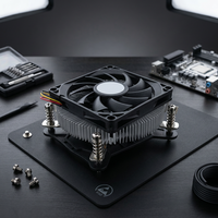 Ventilateur axial à pales en plastique extrudé en alliage d'aluminium CC7527-EC pour processeurs Intel 1156 broches, refroidisseur de CPU