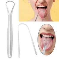 Lot de 4 gratte-langue en acier inoxydable, brosse nettoyante pour la langue, type U, en métal, réutilisable, pour une haleine fraîche, outils d'hygiène bucco-dentaire