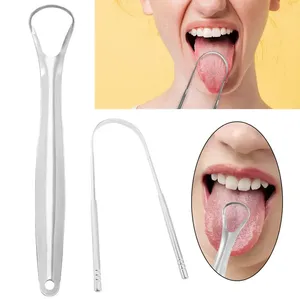 4pcs/set Stainless Steel Tongue Scraper Brush Tongue Cleaner U Type Metal Fresh Breath Cleaning Oral Hygiene Care Tools - Product Image 2