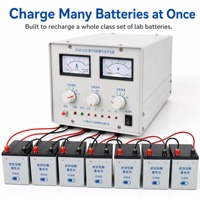 Chargeur de batterie au plomb 2V-12V 0-10A réglable, charge parallèle multiple, arrêt automatique, minuterie pour laboratoire de physique scolaire