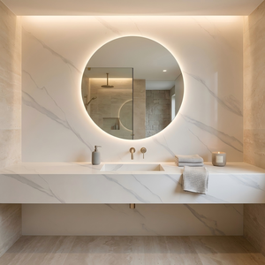 Nuovo <span class=keywords><strong>Design</strong></span> Lastra in Pietra Artificiale Effetto Marmo Calacatta Bianco Lussuosa Formato Grande per <span class=keywords><strong>Design</strong></span> Murale Pietra Sinterizzata 12mm - Product Image 5