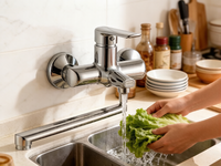 Robinet de douche pour spa en alliage de zinc avec corps chromé et tuyau de sortie, robinet de douche de salle de bain