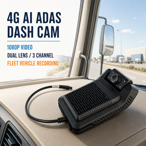 4G AI ADAS <span class=keywords><strong>Dashcam</strong></span> 1080P Dubbele Lens 3 Kanaals <span class=keywords><strong>GPS</strong></span> GSM WiFi Nachtzicht G-Sensor 150 °   Vlootcamera voor vrachtwagen, bus, taxi, auto video - Product Image 1