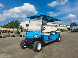 Voiturette de golf électrique 6 places avec sièges en cuir confortables et écran numérique pour complexe hôtelier de luxe - Product Image 3